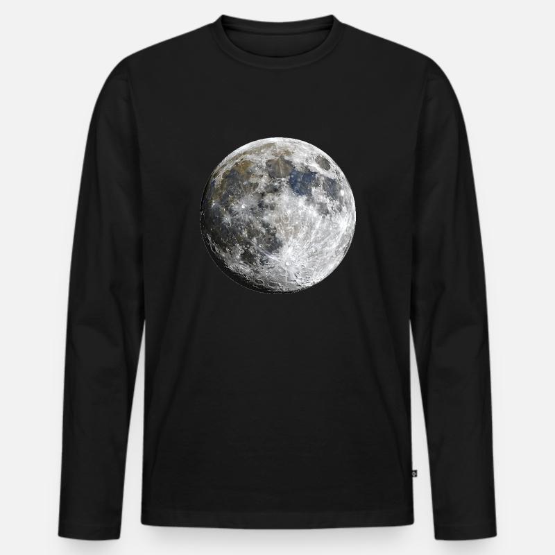 Moon - Männer Premium Bio Langarmshirt - Schwarz