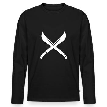 Knife - Men's Premium Organic Long Sleeve Shirt - black - Front - Nico (187cm)