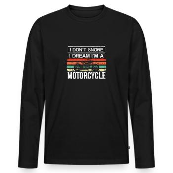 Je ne ronfle pas, je rêve que je suis un - T-shirt manches longues Premium bio Homme - noir - Devant - Nico (187cm)
