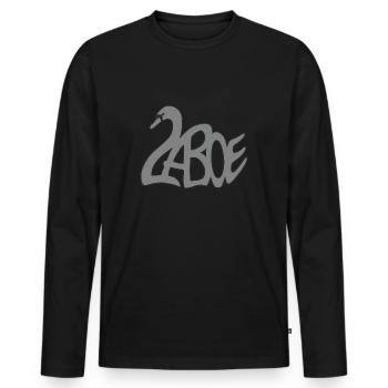 Laboe cygne gris - T-shirt manches longues Premium bio Homme - noir - Devant - Nico (187cm)