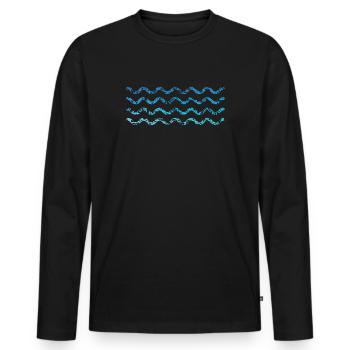 Waves Scribble Colors Wave Sailor - Men's Premium Organic Long Sleeve Shirt - black - Front - Nico (187cm)