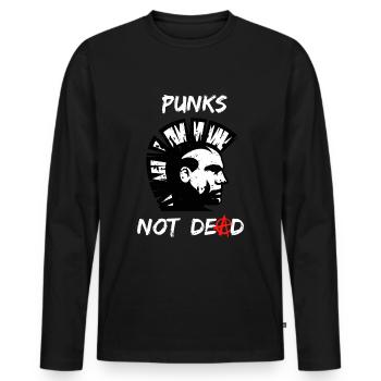 Punks Not Dead, Punker Punk Rock - Men's Premium Organic Long Sleeve Shirt - black - Front - Nico (187cm)