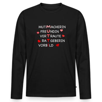 Mutti - für die beste Mutter der Welt - Männer Premium Bio Langarmshirt - Schwarz - Vorne - Nico (187cm)