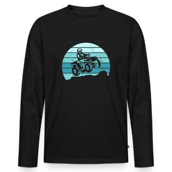 Quad Biker Motocross Offroad Quad Rider ATV - Men's Premium Organic Long Sleeve Shirt - black - Front - Nico (187cm)