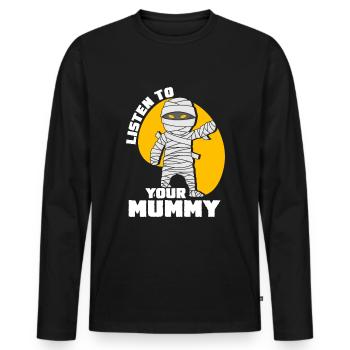 Mummy Creepy Mummies - Men's Premium Organic Long Sleeve Shirt - black - Front - Nico (187cm)