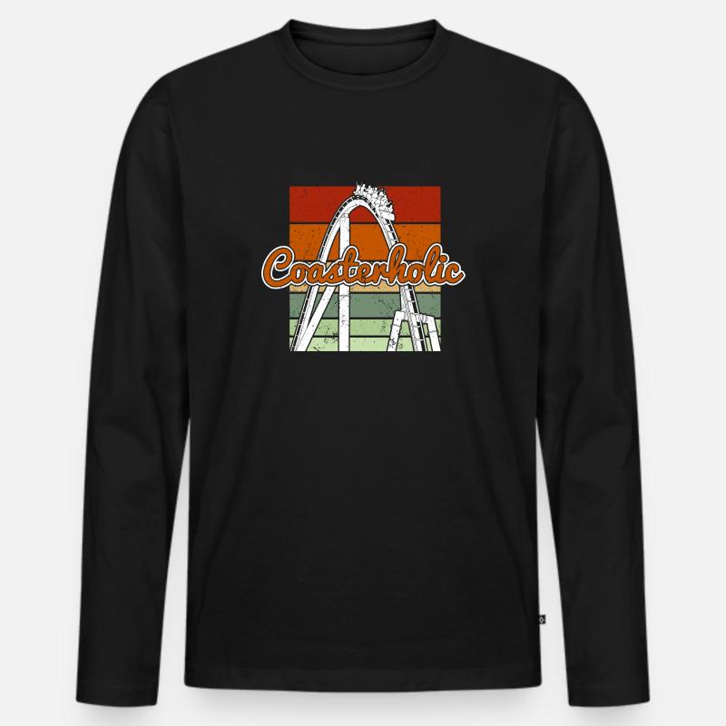 Achterbahn Achterbahn - Männer Premium Bio Langarmshirt - Schwarz