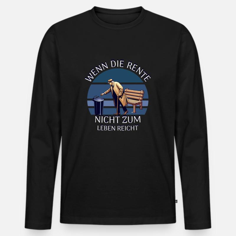 Rentner - Männer Premium Bio Langarmshirt - Schwarz