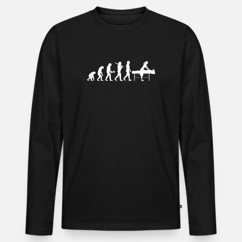 Physiotherapy Physiotherapist Evolution Gift - Men's Premium Organic Long Sleeve Shirt - black