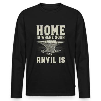 Forging gifts | Blacksmith Metalsmith Anvil - Men's Premium Organic Long Sleeve Shirt - black - Front - Nico (187cm)