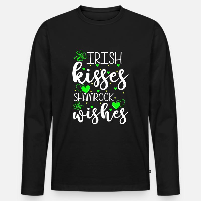 Glück Liebe Lebensfreude - Männer Premium Bio Langarmshirt - Schwarz
