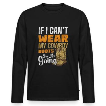 Country Sheriff Gunslinger Rider - T-shirt manches longues Premium bio Homme - noir - Devant - Nico (187cm)