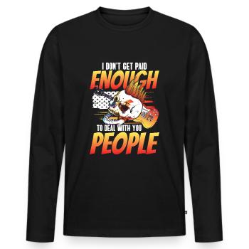 Sarcasme Humour Misanthrope Ironie - T-shirt manches longues Premium bio Homme - noir - Devant - Nico (187cm)