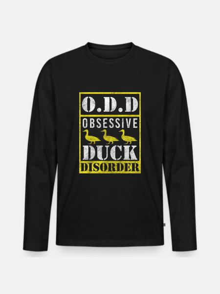 Duckling, Bathing Duck, , Waterfowl - Men's Premium Organic Long Sleeve Shirt - black