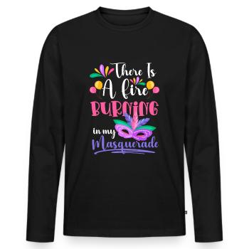 Masquerade Festival Second Face - Men's Premium Organic Long Sleeve Shirt - black - Front - Nico (187cm)