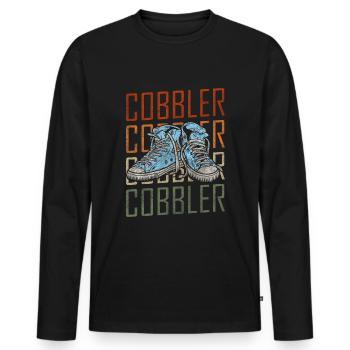Shoemaker Boots - Men's Premium Organic Long Sleeve Shirt - black - Front - Nico (187cm)