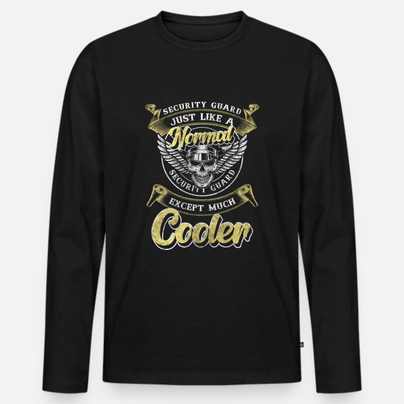 Security Schutz Arbeit Nachtschicht - Männer Premium Bio Langarmshirt - Schwarz