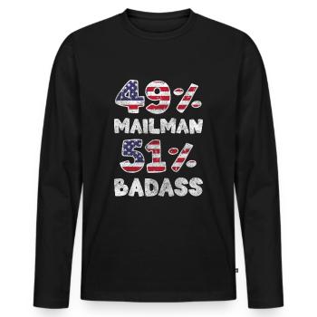 Post Courier Letter Carrier - Men's Premium Organic Long Sleeve Shirt - black - Front - Nico (187cm)