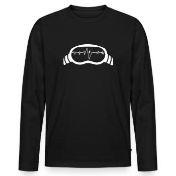 Lunettes de ski de battement de coeur - T-shirt manches longues Premium bio Homme - noir - Devant - Nico (187cm)