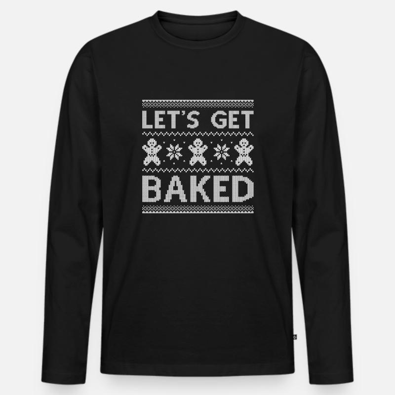 Lass uns backen - Männer Premium Bio Langarmshirt - Schwarz