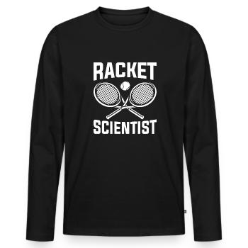 Racket Scientist - Men's Premium Organic Long Sleeve Shirt - black - Front - Nico (187cm)