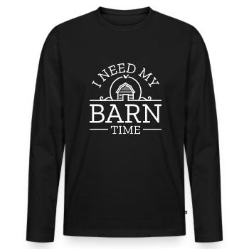 J’ai besoin de mon temps de grange - T-shirt manches longues Premium bio Homme - noir - Devant - Nico (187cm)