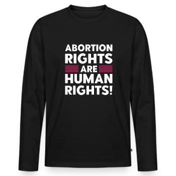 Abortion Rights Are Human Rights - Men's Premium Organic Long Sleeve Shirt - black - Front - Nico (187cm)