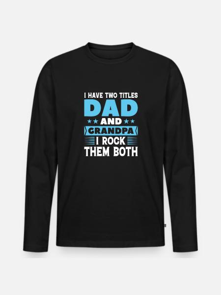 Papa und Opa - Männer Premium Bio Langarmshirt - Schwarz