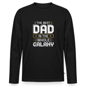 The Best Dad In The Whole Galaxy - Men's Premium Organic Long Sleeve Shirt - black - Front - Nico (187cm)