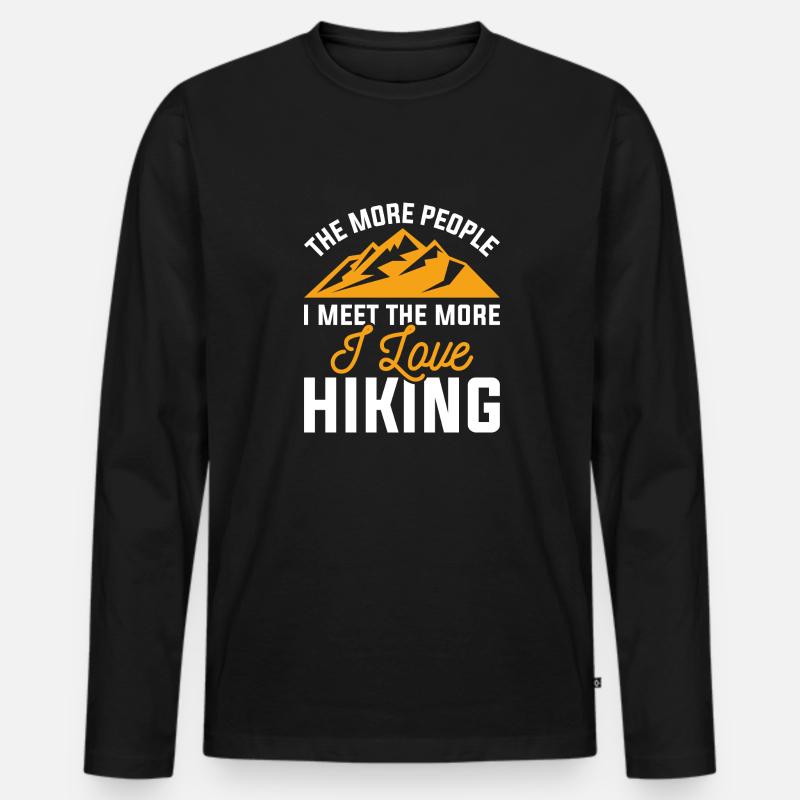Ich liebe es zu wandern - Männer Premium Bio Langarmshirt - Schwarz