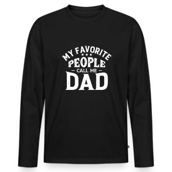 Mes personnes préférées m'appellent papa - T-shirt manches longues Premium bio Homme - noir - Devant - Nico (187cm)