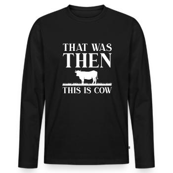C’était alors This Is Cow - T-shirt manches longues Premium bio Homme - noir - Devant - Nico (187cm)