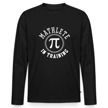 Mathlet im Training - Männer Premium Bio Langarmshirt - Schwarz - Vorne - Nico (187cm)