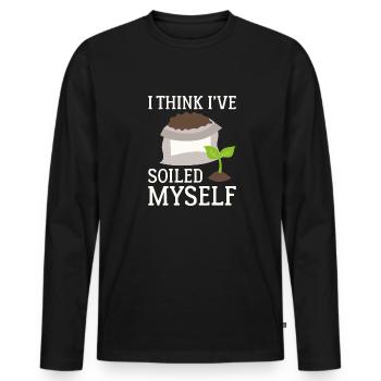 I Think I’ve Soiled Myself - Men's Premium Organic Long Sleeve Shirt - black - Front - Nico (187cm)