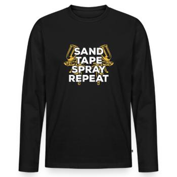 Auto Body Painter Car Painter Automotive Painter - Men's Premium Organic Long Sleeve Shirt - black - Front - Nico (187cm)