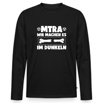 MTRA Dunkel Röntgen Assistent Radiologe Radiologie - Männer Premium Bio Langarmshirt - Schwarz - Vorne - Nico (187cm)