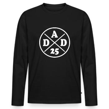 Dad 2025 - dad 25 - T-shirt manches longues Premium bio Homme - noir - Devant - Nico (187cm)