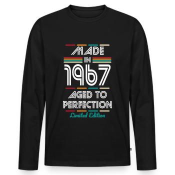 Anniversaire 55 ans - Fabriqué en 1967 - T-shirt manches longues Premium bio Homme - noir - Devant - Nico (187cm)