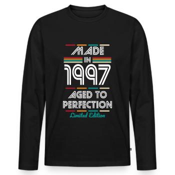 25th Birthday - Made in 1997 - Men's Premium Organic Long Sleeve Shirt - black - Front - Nico (187cm)