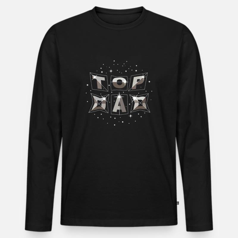 top dad dynamic space - Männer Premium Bio Langarmshirt - Schwarz