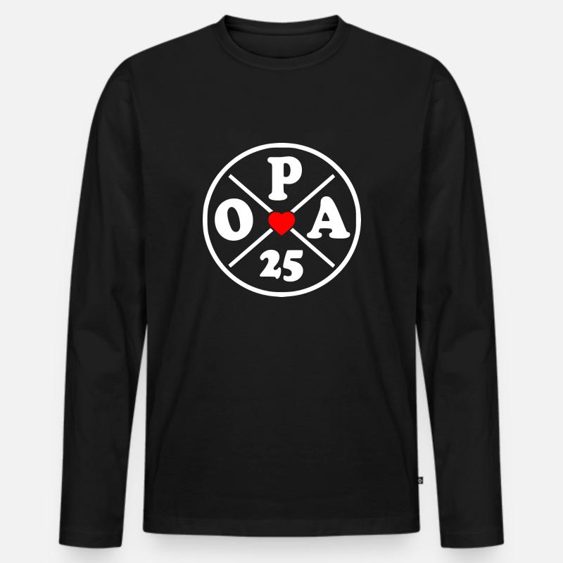 Opa 2025 - Männer Premium Bio Langarmshirt - Schwarz