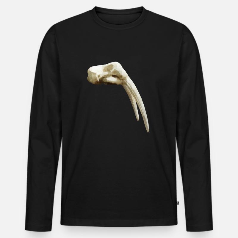 Schädel eines Walross - Männer Premium Bio Langarmshirt - Schwarz