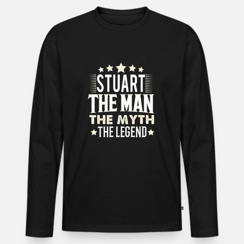 Stuart - Männer Premium Bio Langarmshirt - Schwarz