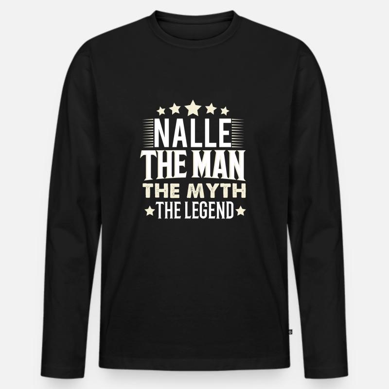 Nalle - Männer Premium Bio Langarmshirt - Schwarz