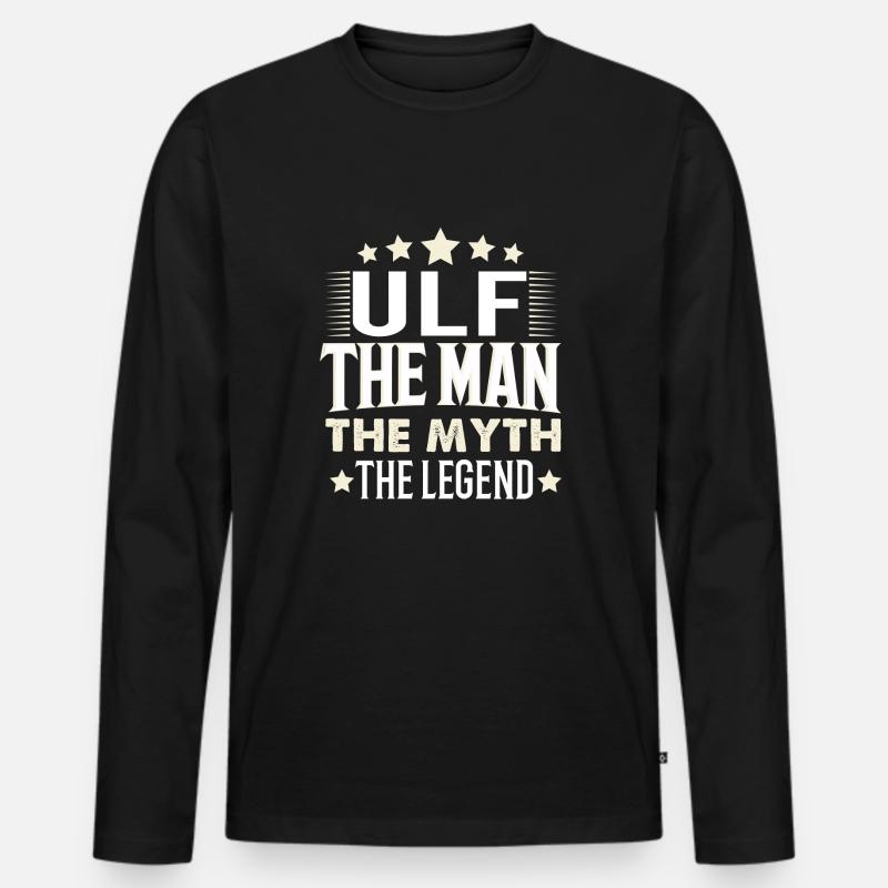 Ulf - Männer Premium Bio Langarmshirt - Schwarz