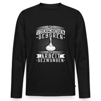 Stockschießen Geboren Eisstock Geschenke - Männer Premium Bio Langarmshirt - Schwarz - Vorne - Nico (187cm)