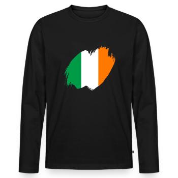 Drapeau irlandais Vintage Drapeau irlandais Dublin - T-shirt manches longues Premium bio Homme - noir - Devant - Nico (187cm)
