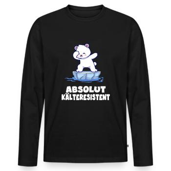 eisbader kälteresistenter eisbär geht eisbaden - Männer Premium Bio Langarmshirt - Schwarz - Vorne - Nico (187cm)