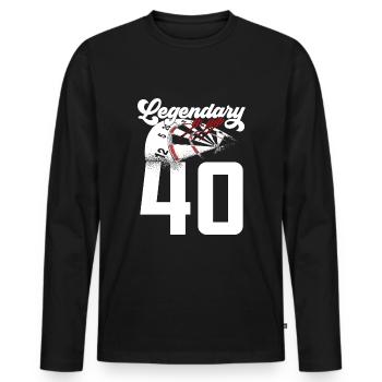 LEGENDARY 40 ANS FLÉCHETTES LÉGENDE 1981 - T-shirt manches longues Premium bio Homme - noir - Devant - Nico (187cm)