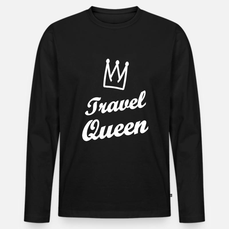 Die Reise Königin - Männer Premium Bio Langarmshirt - Schwarz