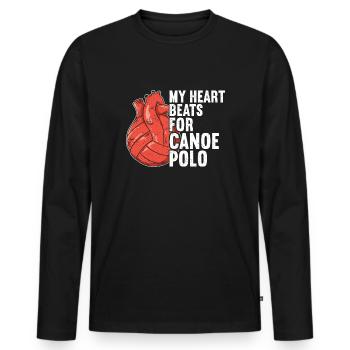Kanu-Polo - Männer Premium Bio Langarmshirt - Schwarz - Vorne - Nico (187cm)